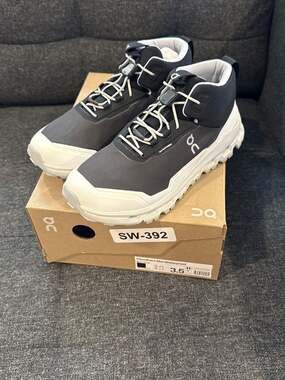 On Kids Cloudhero Mid Waterproof Hiking Shoes in Black/White